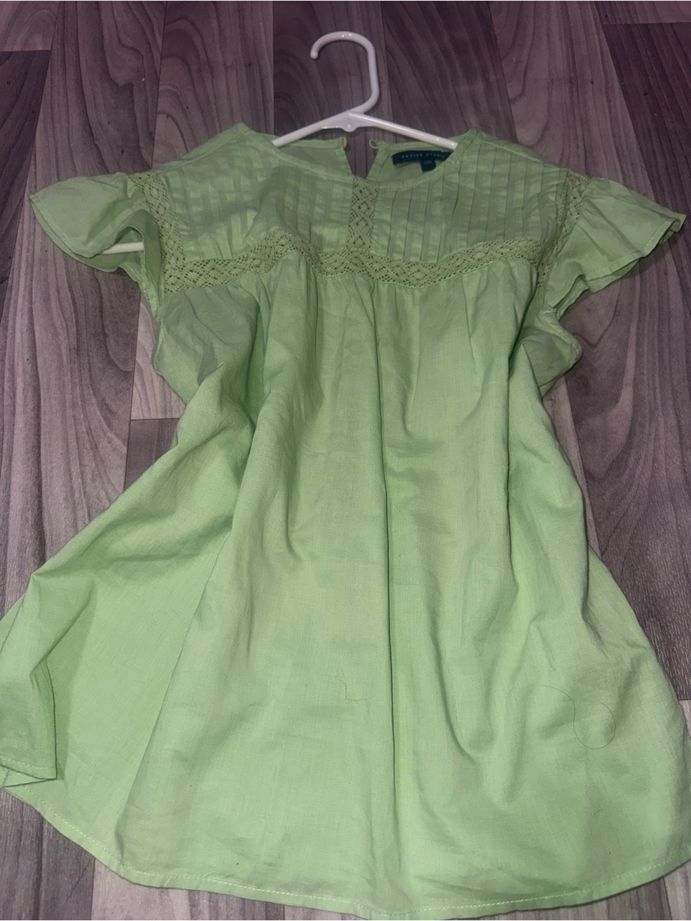 Vintage Petite Studio Light Green Flutter Sleeve Summer Top